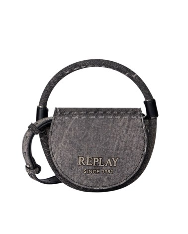 Replay okrugla torbica od ispranog tamnog trapera