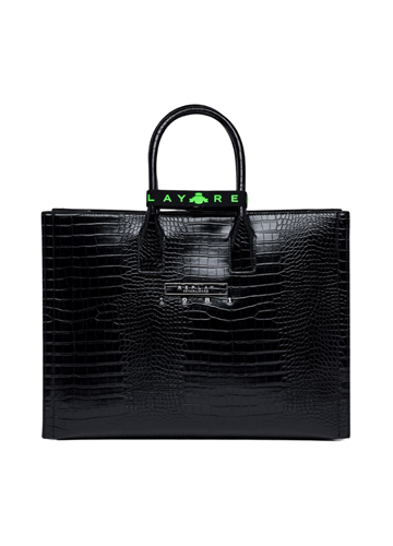 Replay CRNA SHOPPER TORBA S KROKO PRINTOM - 1
