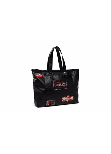 Replay VELIKA CRNA TORBA S BIKER STYLE ZAKRPAMA - 1
