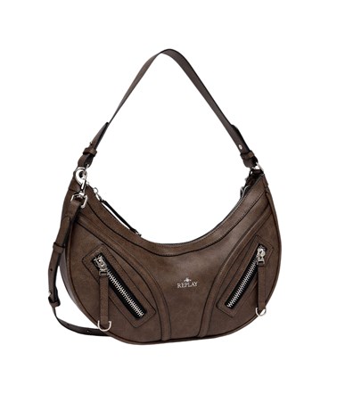 Replay smeđa vintage hobo torbica