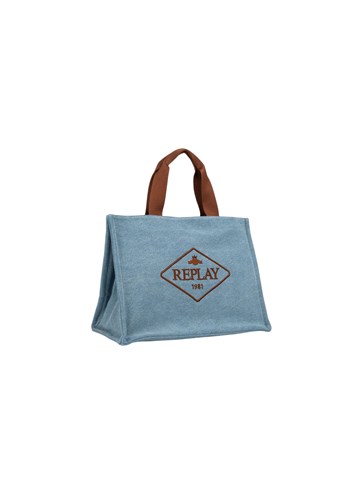 Replay SHOPPER TORBA OD TRAPERA S MAXI LOGOTIP NATPISOM - 1
