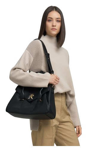 Replay CRNA TORBA NA RAME S LOGOTIP KOPČOM - 4