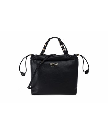 Replay crna midi torba na rame s podesivim vezicama