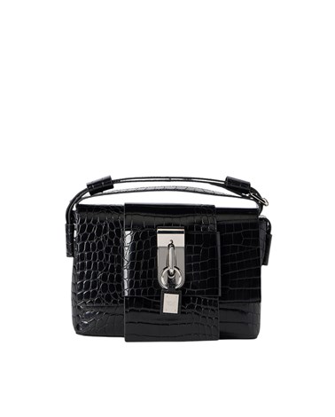 Replay crna torbica s laminiranim kroko uzorkom