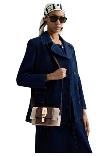 Replay REPLAY TORBA U KOMBINACIJI PLATNA I ZMIJSKOG UZORKA SA ZLATNOM KOPČOM - 3