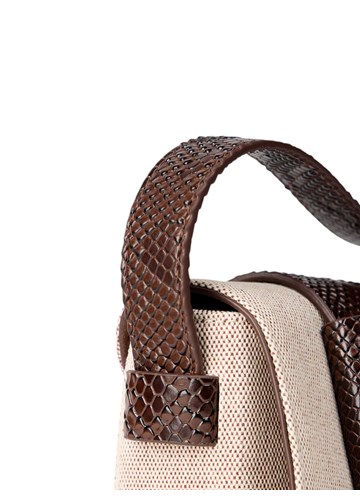 Replay REPLAY TORBA U KOMBINACIJI PLATNA I ZMIJSKOG UZORKA SA ZLATNOM KOPČOM - 5