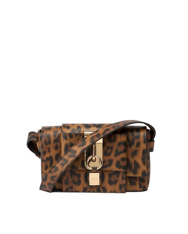 Replay replay torba s leopard uzorkom i zlatnom metalnom kopčom