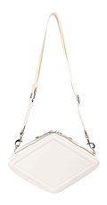 BIJELA CROSSBODY TORBA U OBLIKU ROMBA S 3D LOGOTIPOM - 3