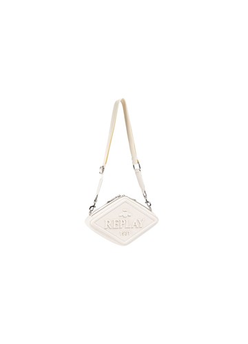 Replay BIJELA CROSSBODY TORBA U OBLIKU ROMBA S 3D LOGOTIPOM - 2