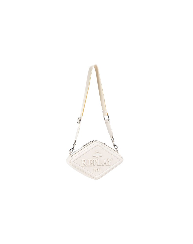 Replay BIJELA CROSSBODY TORBA U OBLIKU ROMBA S 3D LOGOTIPOM - 2
