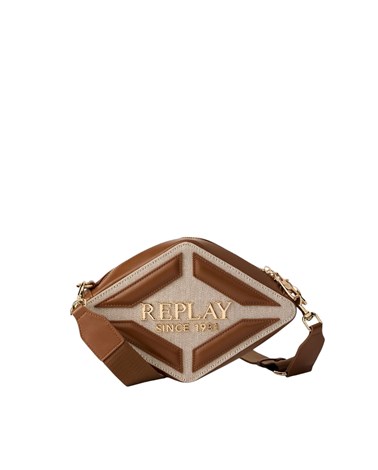Replay replay torba u obliku romba u kombinaciji platna i umjetne kože