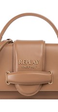 REPLAY SMEĐA ŽENSKA TORBA SA ZLATNIM LOGOTIPOM I KOPČOM - 1