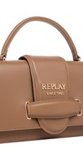 REPLAY SMEĐA ŽENSKA TORBA SA ZLATNIM LOGOTIPOM I KOPČOM - 2