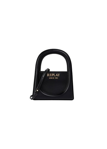 Replay CRNA MINI TOTE TORBA SA ZLATNIM LOGOTIPOM - 1