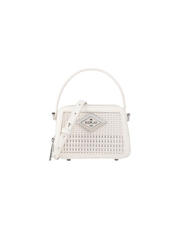 Replay bijela crossbody torba s uzorkom pletiva