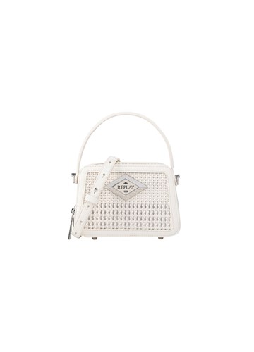 Replay BIJELA CROSSBODY TORBA S UZORKOM PLETIVA - 1
