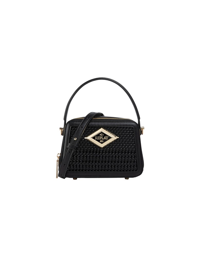 Replay CRNA CROSSBODY TORBA S UZORKOM PLETIVA - 1
