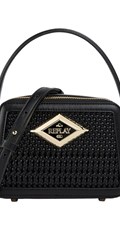 CRNA CROSSBODY TORBA S UZORKOM PLETIVA - 1