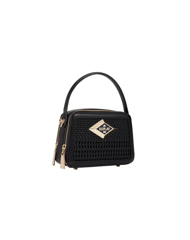 Replay CRNA CROSSBODY TORBA S UZORKOM PLETIVA - 2