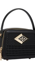 CRNA CROSSBODY TORBA S UZORKOM PLETIVA - 2