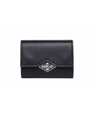 Replay crni mini novčanik na preklop