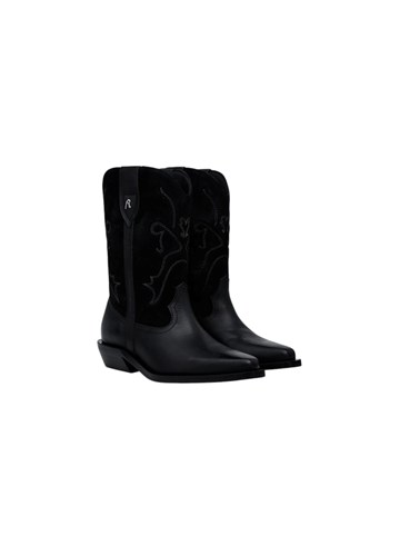 Replay VIOLET TEXAN BLACK KOŽNE ČIZME U CRNOJ BOJI - 2