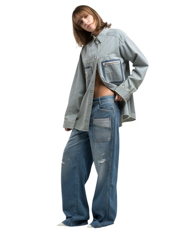 Replay jeans hlače s poderotinama w8166a 878 895