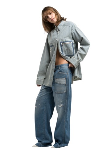 Replay JEANS HLAČE S PODEROTINAMA W8166A 878 895 - 1