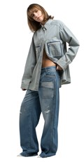 JEANS HLAČE S PODEROTINAMA W8166A 878 895 - 1
