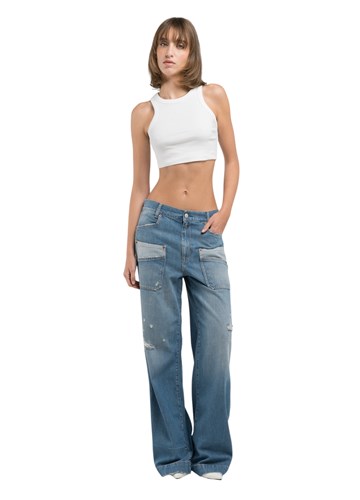 Replay JEANS HLAČE S PODEROTINAMA W8166A 878 895 - 2