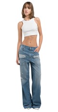 JEANS HLAČE S PODEROTINAMA W8166A 878 895 - 2