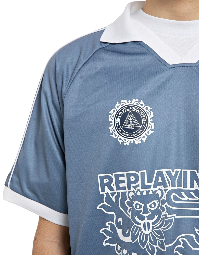 Replay REPLAY INC. UNISEX RETRO JERSEY MAJICA S LAVLJIM GRBOM - 4