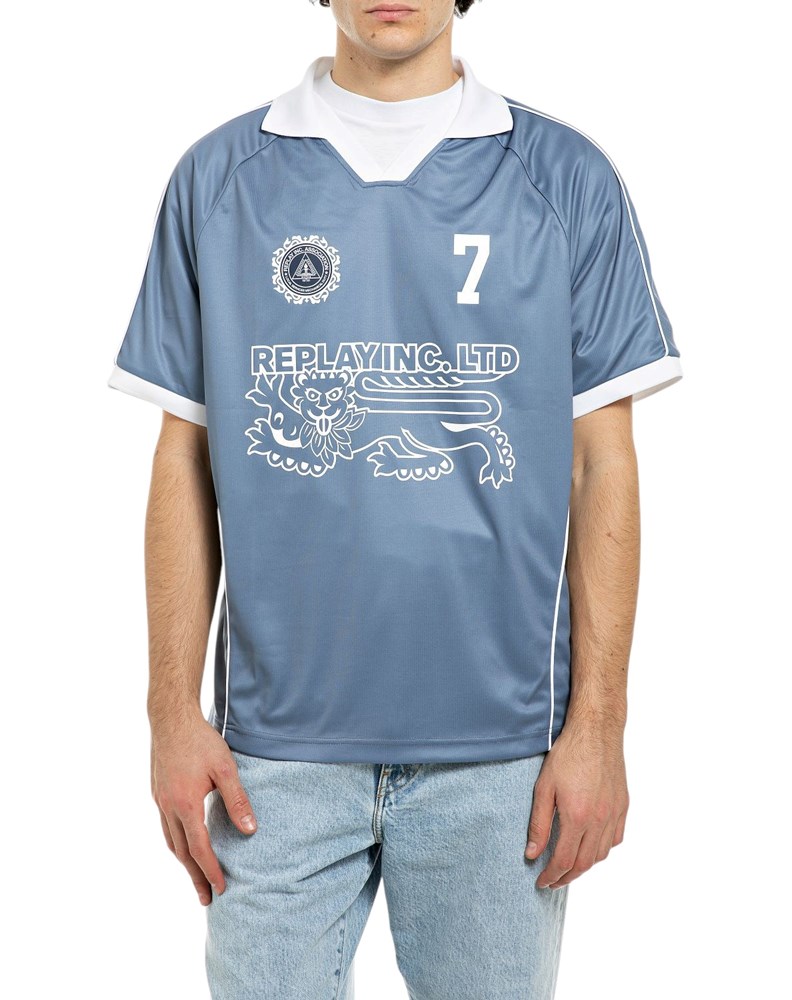 Replay REPLAY INC. UNISEX RETRO JERSEY MAJICA S LAVLJIM GRBOM - 1