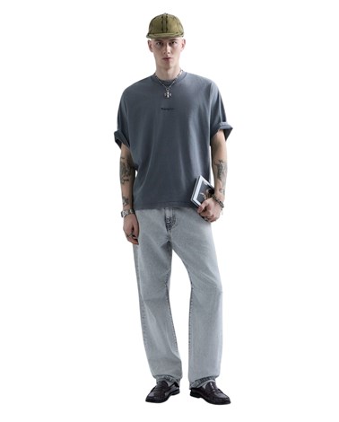 Replay replay inc. unisex script majica u sivoj boji