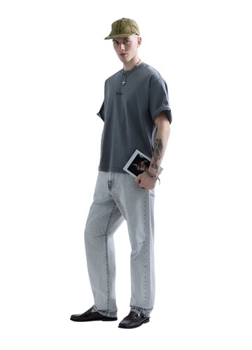 Replay REPLAY INC. UNISEX SCRIPT MAJICA U SIVOJ BOJI  - 4