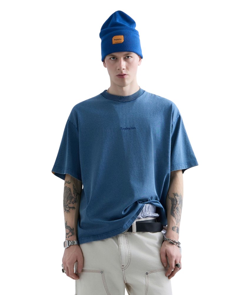 Replay REPLAY INC. UNISEX SCRIPT MAJICA U PLAVOJ BOJI - 2
