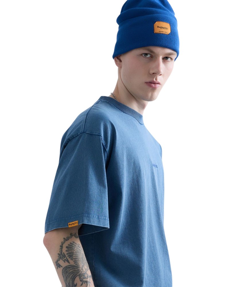 Replay REPLAY INC. UNISEX SCRIPT MAJICA U PLAVOJ BOJI - 6