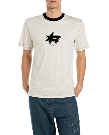 KU6013 D23608P Replay replay inc majica kratkih rukava u krem bijeloj boji Replay replay inc majica kratkih rukava u krem bijeloj boji