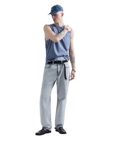 Replay replay inc. unisex script majica bez rukava u plavoj boji
