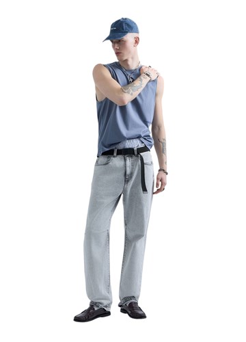 Replay REPLAY INC. UNISEX SCRIPT MAJICA BEZ RUKAVA U PLAVOJ BOJI  - 1
