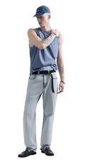 REPLAY INC. UNISEX SCRIPT MAJICA BEZ RUKAVA U PLAVOJ BOJI  - 1
