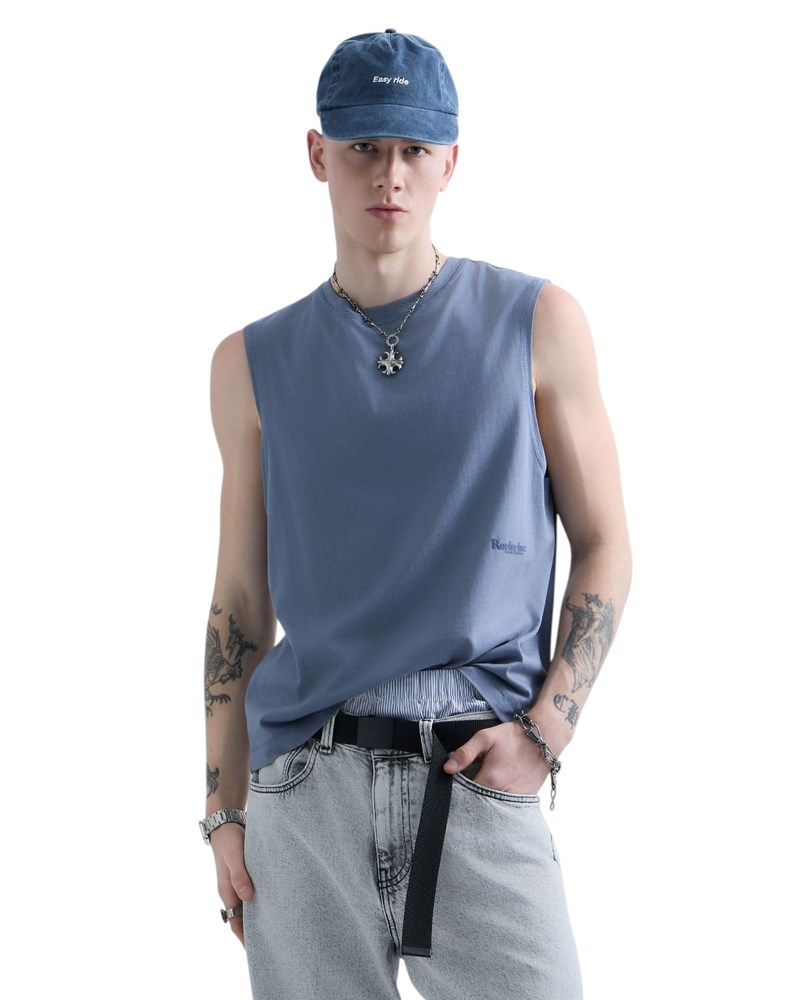 Replay REPLAY INC. UNISEX SCRIPT MAJICA BEZ RUKAVA U PLAVOJ BOJI  - 2