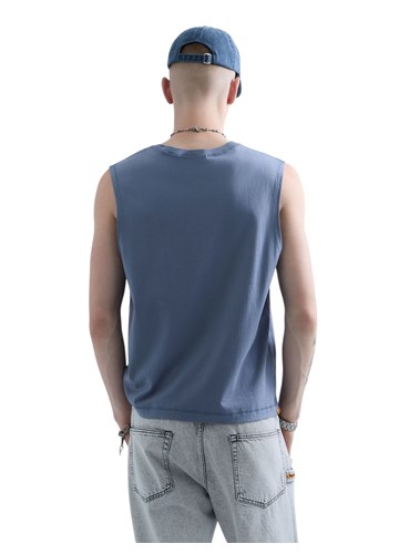 Replay REPLAY INC. UNISEX SCRIPT MAJICA BEZ RUKAVA U PLAVOJ BOJI  - 3
