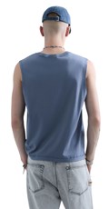 REPLAY INC. UNISEX SCRIPT MAJICA BEZ RUKAVA U PLAVOJ BOJI  - 3