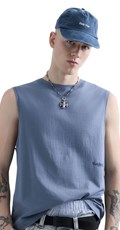 REPLAY INC. UNISEX SCRIPT MAJICA BEZ RUKAVA U PLAVOJ BOJI  - 5