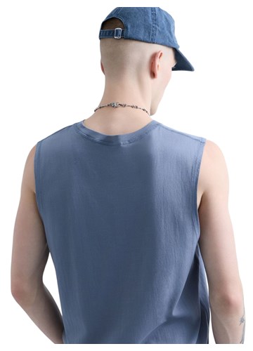Replay REPLAY INC. UNISEX SCRIPT MAJICA BEZ RUKAVA U PLAVOJ BOJI  - 7