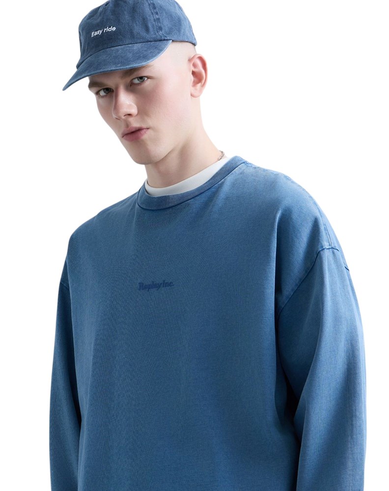 Replay REPLAY INC. UNISEX SCRIPT MAJICA DUGIH RUKAVA U PLAVOJ BOJI  - 6