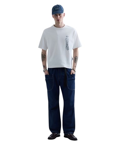 Replay replay inc. unisex reversed majica kratkih rukava u bijeloj boji