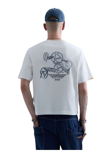Replay REPLAY INC. UNISEX REVERSED MAJICA KRATKIH RUKAVA U BIJELOJ BOJI  - 3