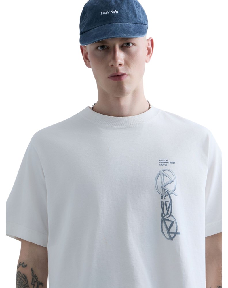 Replay REPLAY INC. UNISEX REVERSED MAJICA KRATKIH RUKAVA U BIJELOJ BOJI  - 6